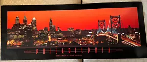Jerry Driendl 1995 Philadelphia Skyline Art Print - 36 Inch x 14 Inch - Picture 1 of 13