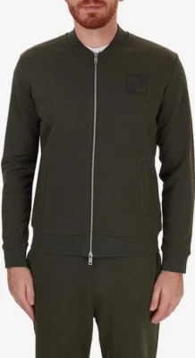 $150 A|X Armani Exchange Men's, Full Zip Box Logo Knit Bomber Jacket, Olive, XL - Image 1 of 4