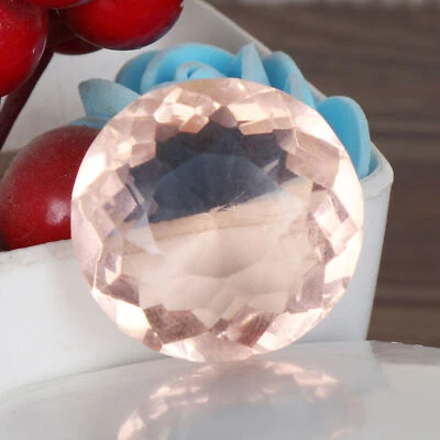 Large Lab-Created Rose Quartz 95 CT Round Cut Loose Gemstone Best Gift for Her - Image 1 of 4