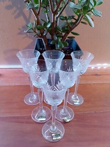 Vintage Set of 6 Mikasa Crystal Larchmont 108 Cordial Glass Made West Germany - Picture 1 of 12