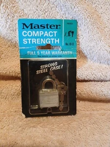 Master Compact Strength Laminated Padlock With Two Keys - Made In USA Vintage - Picture 1 of 6
