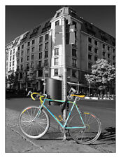 Berlin Street View With Bianchi Bike 12x16 Fine Art Print, Cycling Cityscape