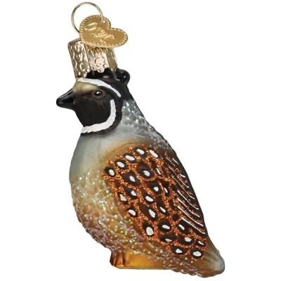 Antiguo Mundo Navidad Vidrio Soplado Adorno, Codorniz (Con Caja de Regalo OWC) Foto 1 de 4