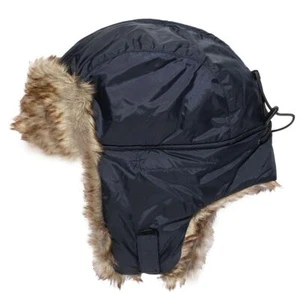 NEW NWT Boys s/m Igloos Plain Weave Trapper Hat black - Picture 1 of 1