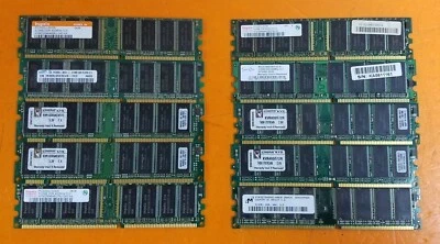 ⭐️⭐️⭐️⭐️⭐️ Lot of 10 Assorted Desktop 512MB PC-3200 (DDR-400) RAM Memory Sticks - Image 1 of 3