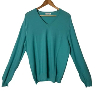 Gran Sasso Mens Virgin Wool Sweater Size 54 Green Textured Knit Long Sleeve - Picture 1 of 12