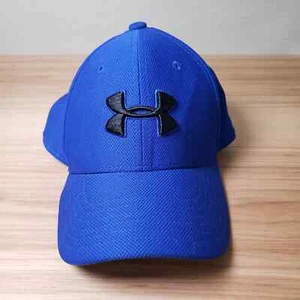 Under Armour Youth XS/S Royal Blue Black Logo Hat Fitted Baseball Cap Sporty - Picture 1 of 5