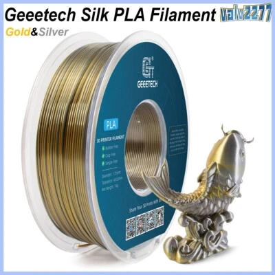 Filamento impresora 3D Geeetech Silk PLA 1,75 mm 1 kg seda oro y plata mezcla de colores