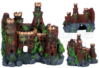 Средневековый замок No131 смола аквариум/террариум рыбы плавать через отверстие украшение 7» - Изображение 1 из 4