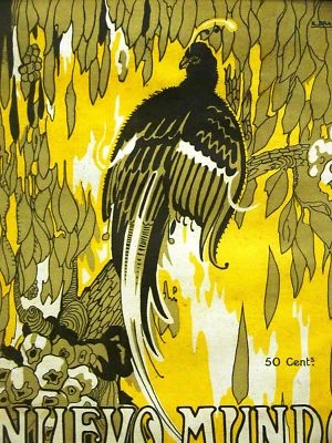 BRANEZ Nuevo Mundo Deco Cover EXOTIC BIRD 1924 Matted - Image 1 of 3
