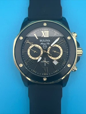 Bulova MarineStar Black Chronograph Dial Watch for Men - 98B278 - Image 1 of 4