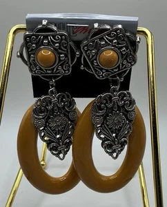 A Rare Vintage Pair Of The Wild Pair Wild Things 90’s Dangle Clip On Earrings - Picture 1 of 2