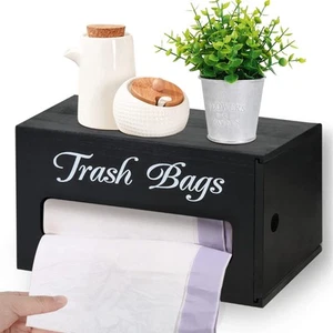 Wooden Trash Bag Dispenser Wall Mounted, Farmhouse Plastic Bag Roll Holder, G... - Picture 1 of 7