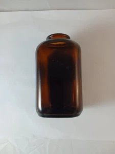 SNUFF JAR BROWN/AMBER 4 DOT GLASS SNUFF JAR, VINTAGE - Picture 1 of 6
