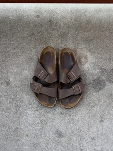 Birkenstock Arizona Birkibuc Birko-Flor Stone Leder Sandalen Größe 43 - Bild 1 von 4