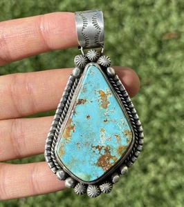 Navajo Anhänger Sterlingsilber blauer Royston Türkis. E Etta Endito. Geschenk - Bild 1 von 12