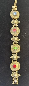 Vintage Victorian Style Goldtone Fold Over Clasp Bracelet - Picture 1 of 4