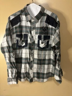 Red Ape Shirt Mens Large  Black White Mauve Plaid Long Sleeve Collared Button Up - Image 1 of 4