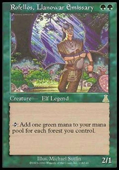 Rofellos, Llanowar Emissary -Foil Medium Play MTG Urza's Destiny - Image 1 of 1
