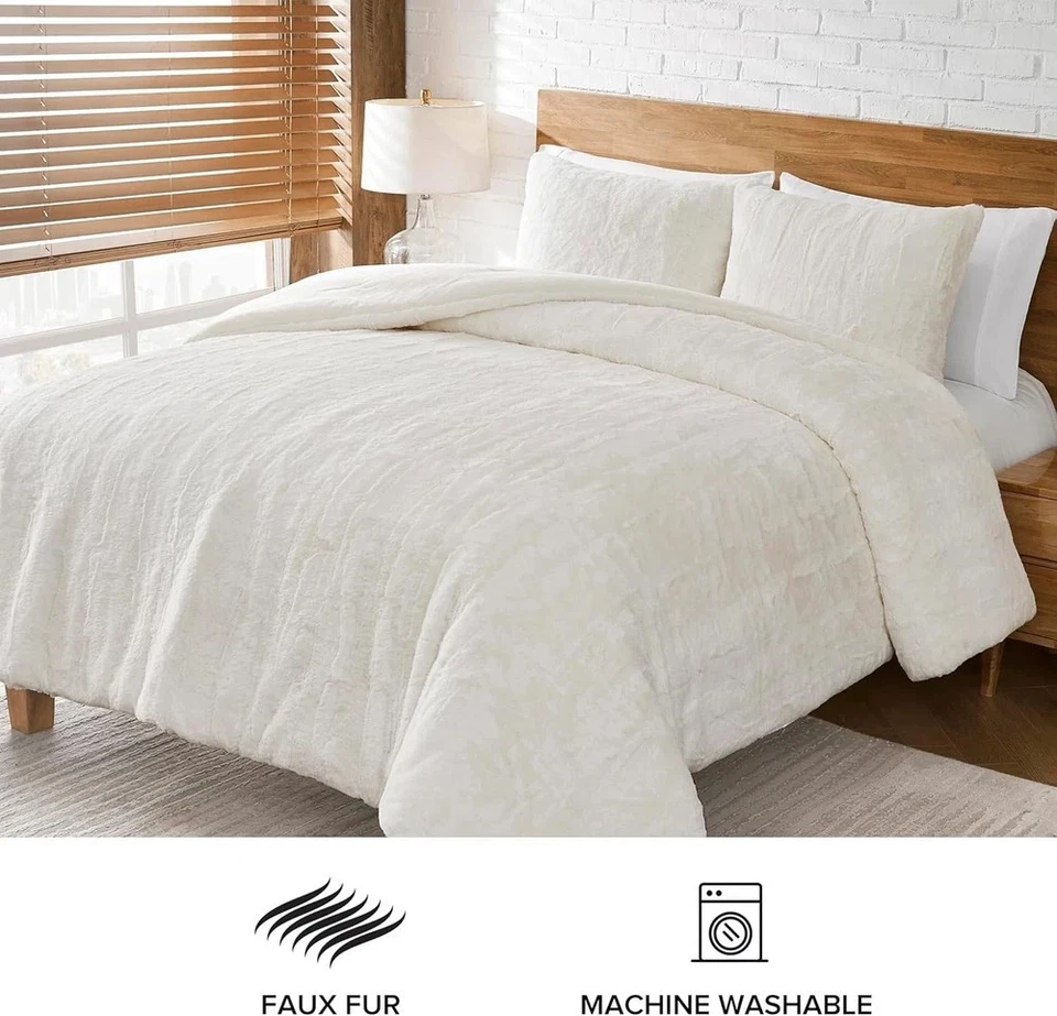 UGG KING Comfort set Alondra Faux Fur 3 Piece set Snow