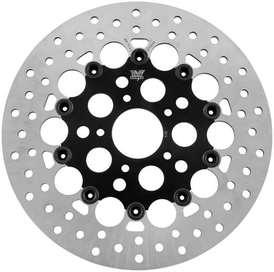 Twin Power Floating Hole Rotor - Black Motorcycle Street Bike 666839 twp666839 - Image 1 of 4