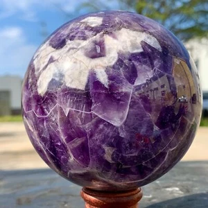 2.59LB Natural beautiful Dream Amethyst Quartz Crystal Sphere Ball Healing - Picture 1 of 21