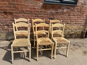 Country French Style Rush Seat Dining chairs x 6 DELIVERY AVAILABLE - Picture 1 of 5