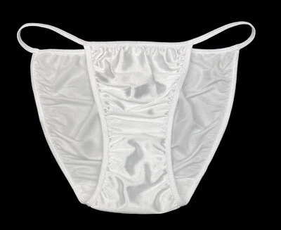 Second Skin Satin String Bikini White L - Image 1 of 2