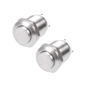 Interruptor pulsador momentáneo 2 Piezas 12mm Cabeza Alta 3A 250V - Imagen 1 de 4