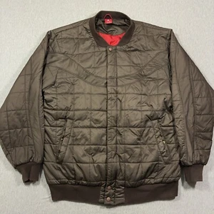 Nike Jordan Quilted Jacket Mens XXL Brown Embroidered JumpMan Red Lining 2XL NBA - Picture 1 of 17