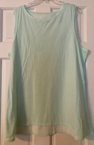 NEW J. JILL PURE JILL Sleeveless Print Tee Size XL Green Tank Top Women’s NWT - Picture 1 of 6