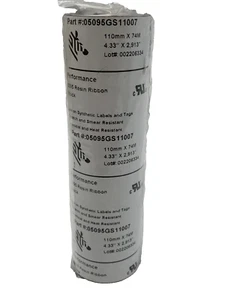 Zebra 05095GS11007 Resin Ribbon 4.33inx242ft 5095 High Performance 1/2" core - Picture 1 of 3