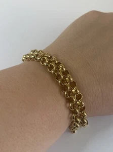 Origami Owl Bracelet Anklet 14K YGP Double Rolo Chain Adjustable Gold Chain link - Picture 1 of 9