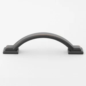 Gliderite 3 pulgadas Paquete de 10 tiradores cuadrados arqueados de bronce frotado con aceite C-to-C - Imagen 1 de 1