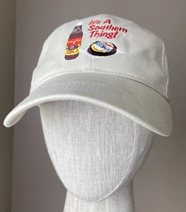 VINTAGE Moon Pie RC Cola bestickter Riemen hinten "It's a Southern Thing" hellbrauner Hut - Bild 1 von 7