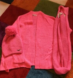Nwot 3 Piece Hollister, m/l Cardigan, Hat And Scarf - Picture 1 of 9