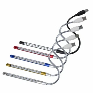 10 LED USB Klawiatura Światło noc Elastyczna lampa do czytania Notebook Wtyczka laptopa - Zdjęcie 1 z 13
