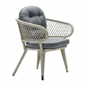 Sessel Chesterfield Grau Rattan Luxuriöser moderner Terrassen stilvolle Möbel - Bild 1 von 1