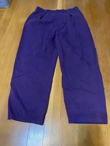 Vtg 80s Gene Ewing Bis Wrinkled Rich Denim Pleated Pants I Magnin M Purple - Picture 1 of 7