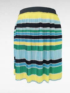 Lands End multicoloured pleated skirt size 12 - 14 summer holiday women knee - Picture 1 of 9