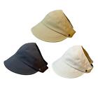 Sun Hat for Women Casual Peaked Cap Breathable Wide Brim Ponytail Beach Hat
