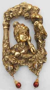 Krishna Wall Hanging Key Holder Statue Showpiece Religious Sculpture 6.7 inch - Picture 1 of 2