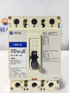 ALLEN BRADLEY 140U-I6C3-C50M 50AMP MCCB 3 POLOS 600VAC 250VDC 140UI6 ENVÍO GRATUITO - Imagen 1 de 7