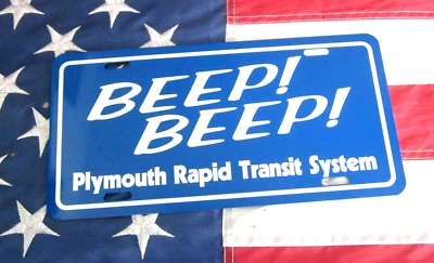 Blue ROAD RUNNER license plate car tag Plymouth 1968 1969 1970 1971 1972 1973 - Image 1 of 4