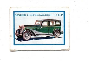 D.C.THOMPSON TRADE CARD MOTOR CARS 1934 SINGER 2 1/2 LITRE SALOON 16 H.P. - Picture 1 of 2