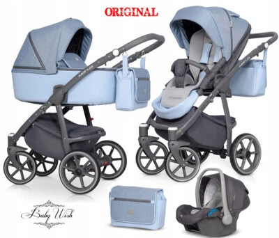 RIKO MARLA BABY PRAM 3in1 CARRYCOT + PUSHCHAIR + CAR SEAT !!! UK RETURN - Image 1 of 4