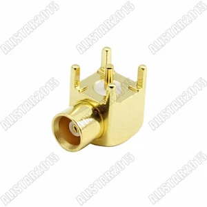 10x conector MCX hembra ángulo recto a través orificio conector de montaje de PCB con poste de soldadura - Imagen 1 de 3