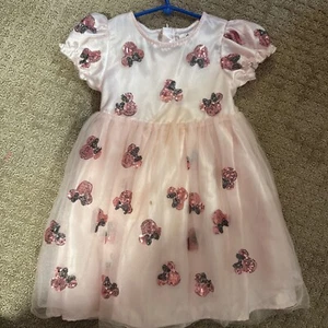 Disney Store Minnie Mouse ICON Pink Sequin Girl's Party Dress Easter Spring 5/6 - Picture 1 of 3