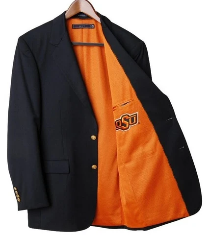Oklahoma State Cowboys Team Blazer Licensed Logo Sport Coat Short Regular Tall Cover