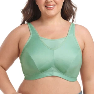Women's High Impact Sports Bra Plus Size Wirefree Non-Padded Full Figure Bra - Picture 1 of 27